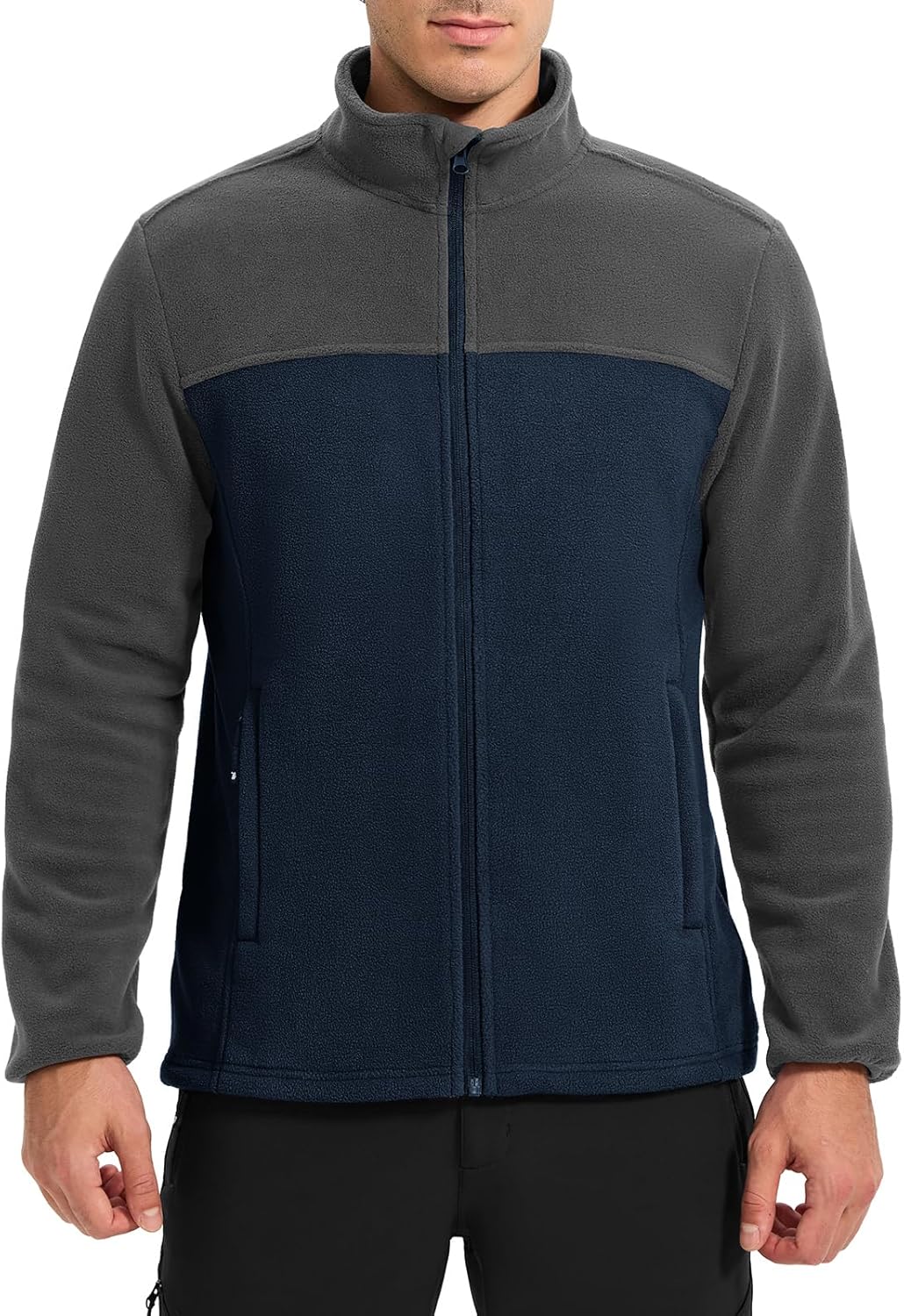 Rdruko Men's Fleece Jacket Full Zip Lightweight Warm Outdoor Hiking Casual Jacket - Image 3