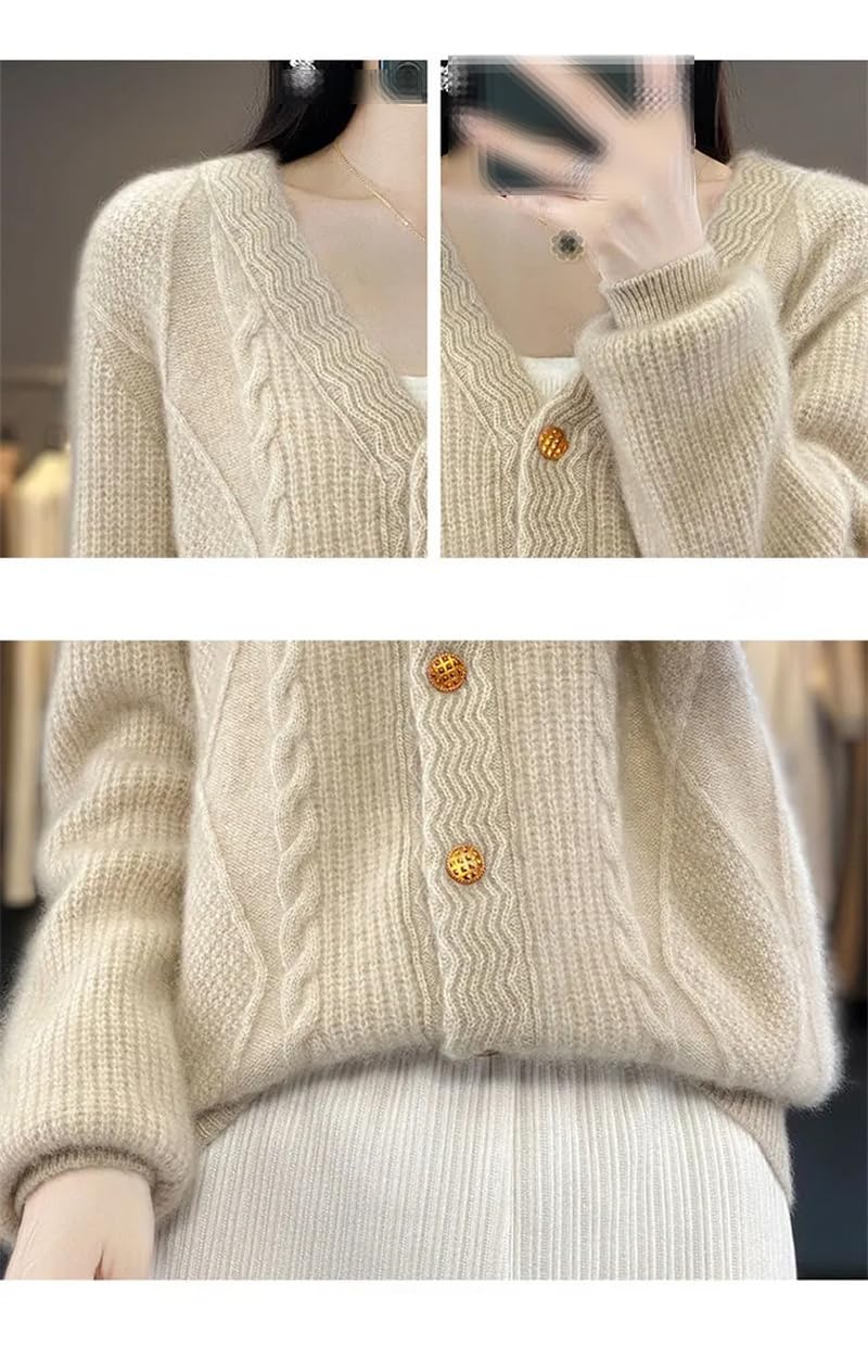 Dninmim Maglione da donna a collo alto in lana, per autunno e inverno, vestibilità larga, camicia morbida
