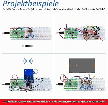 Freenove Raspberry Pi Pico W Board Pre-Soldered Header Dual-Core Arm Cortex-M0+ Microcontroller Development Board Python C Java Code Tutorial Example Projects