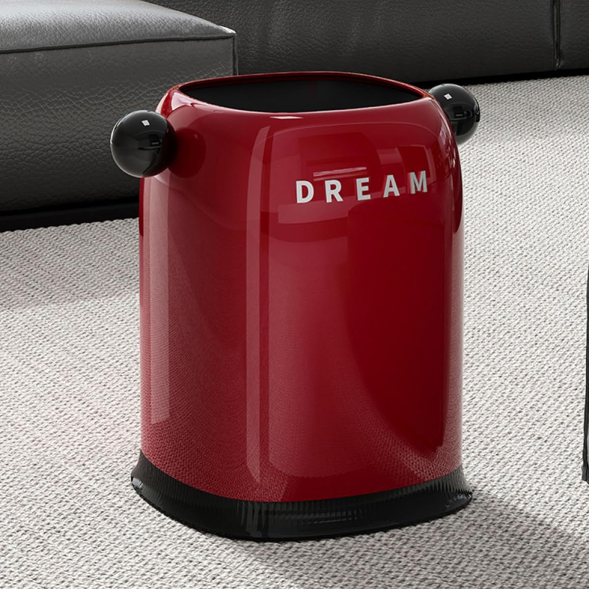 Plastic Trash Can for Office and Kitchen with Double Walled Design, Open Top Garbage Bin, Removable Liner, Easy to Clean, Red Plastic Wastebasket for Bedroom or Workspace
