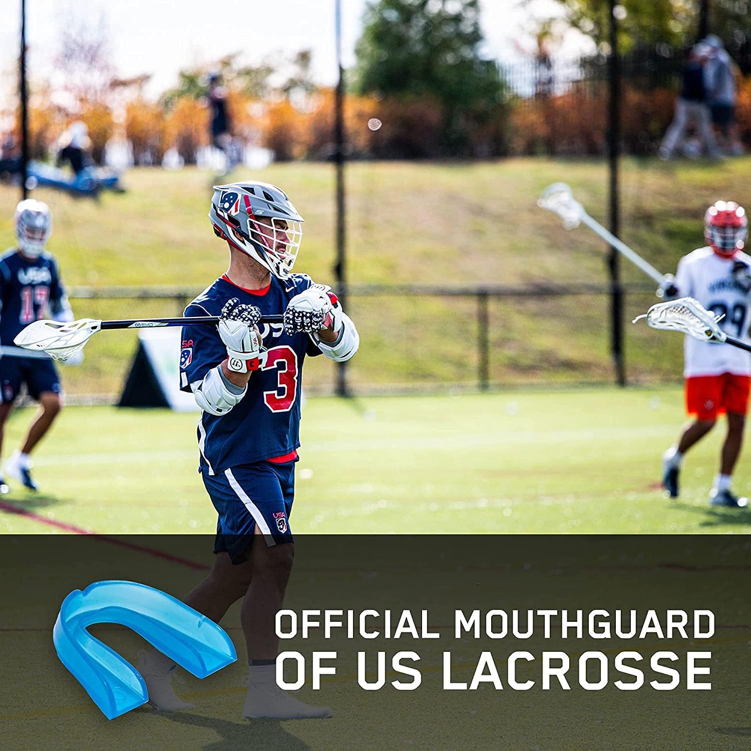 Game On Mouthguards - Only ADA Accepted Strapped Sports Mouth Guard for Football, Basketball, Lacrosse, Hockey - Superior Protection, Comfortable Fit (Braces Mouthguard)