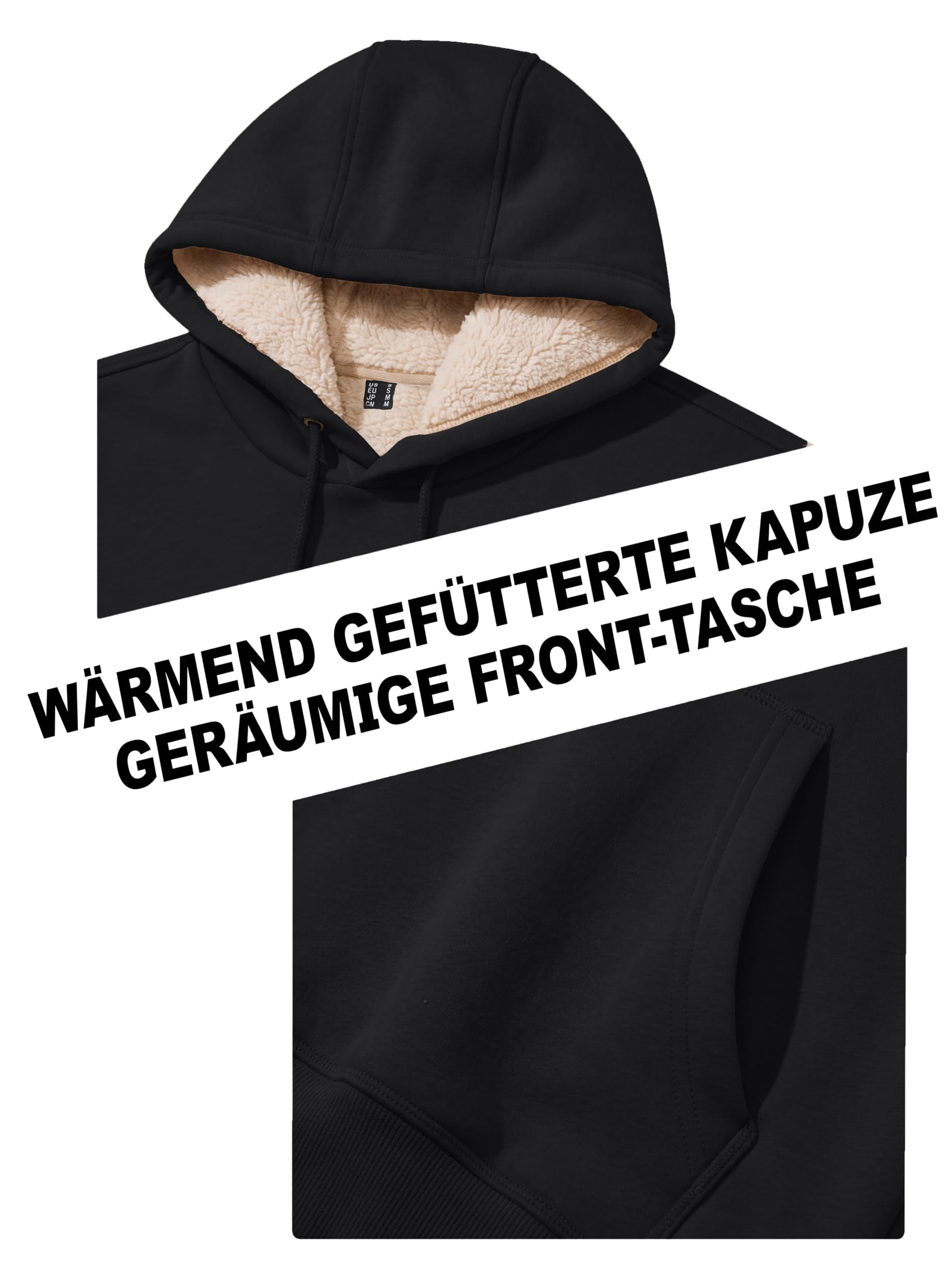 TACVASEN Herren Gefütterte Kapuzenpullover Warme Fleece Sweatshirts Hoodie Langarm mit Kapuze
