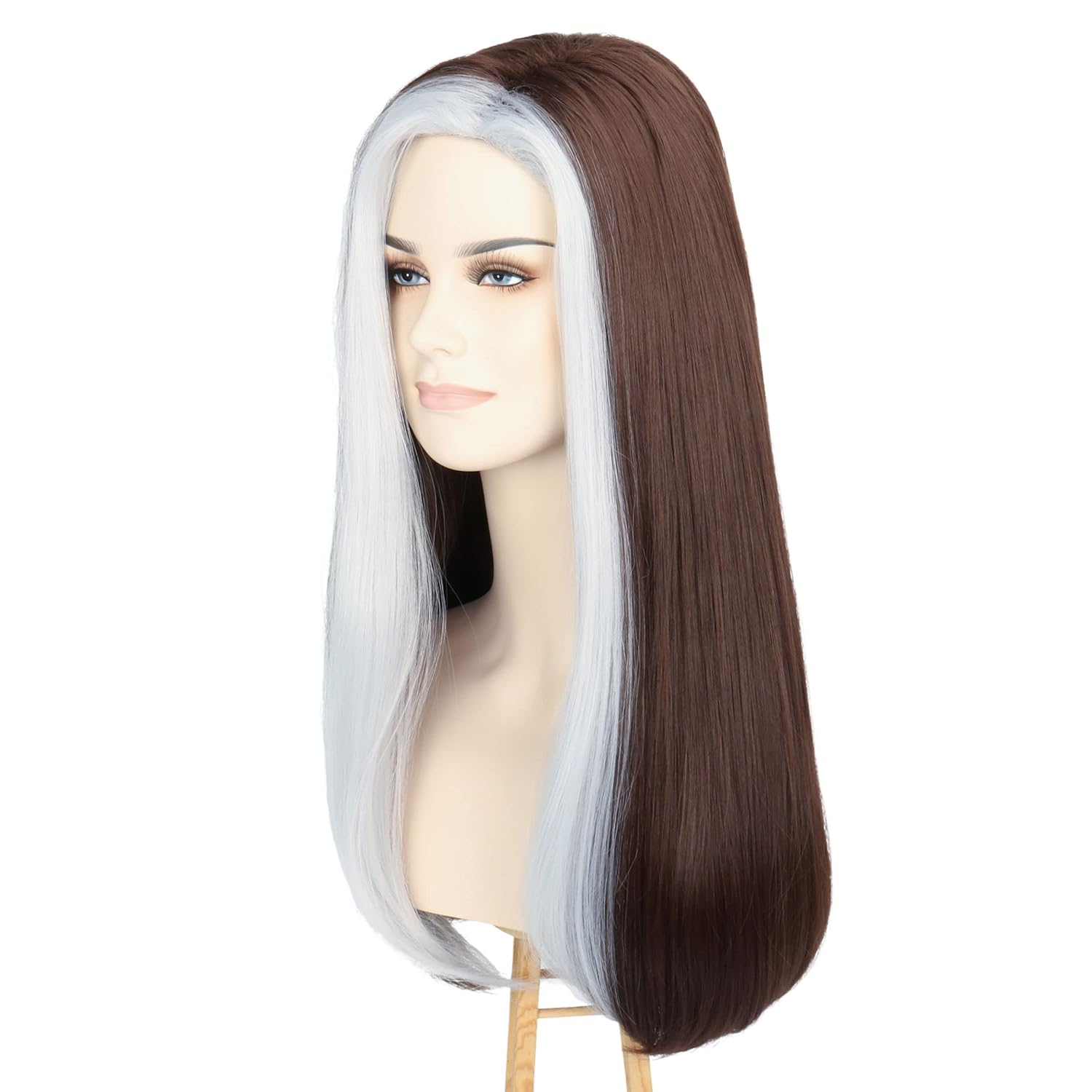 Miss U Hair Long Wavy Women Brown Silver Party Hair Halloween Costume Cosplay Wig - Image 2