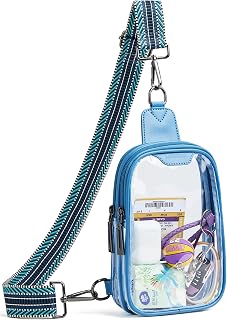 DOUBLE ZIP Clear bags Stadium Approved Crossbody Sling Bag Fanny Pack Purses for Women Men Belt bag for Stadium Events
