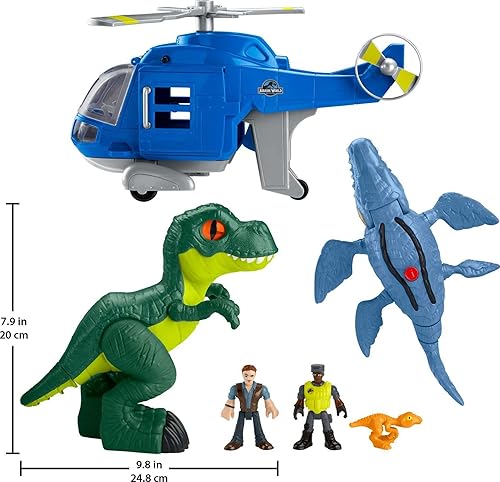 Miniatura 6 de Fisher-Price Imaginext Jurassic World - Juguetes de dinosaurio con 3 dinosaurios y figura de Owen Grady para niños en edad preescolar a partir de 3