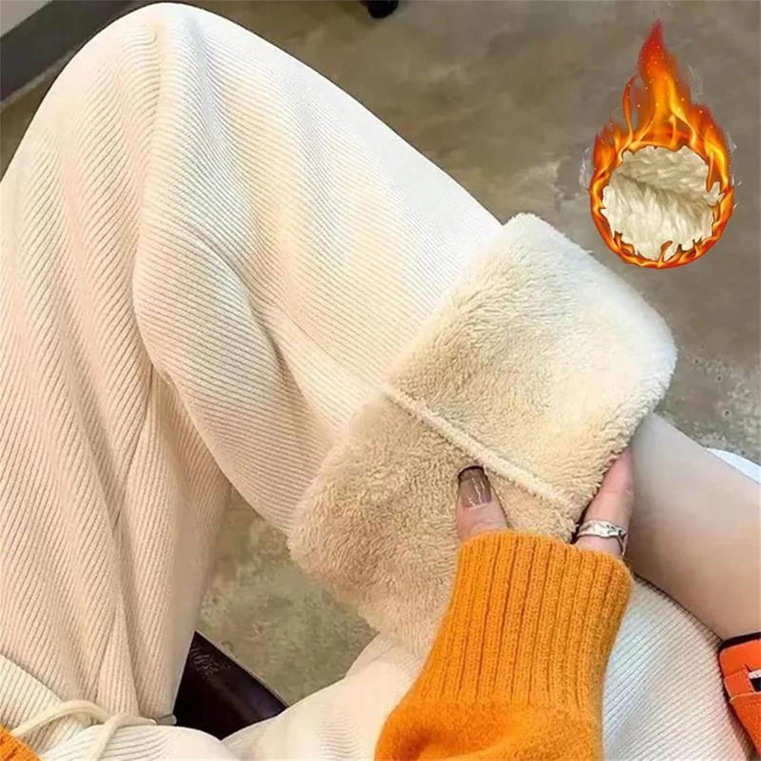 Women’S High Waist Fleece Pants – Winter Classic Thermal Straight Leg Trousers, Snow Warm Pants