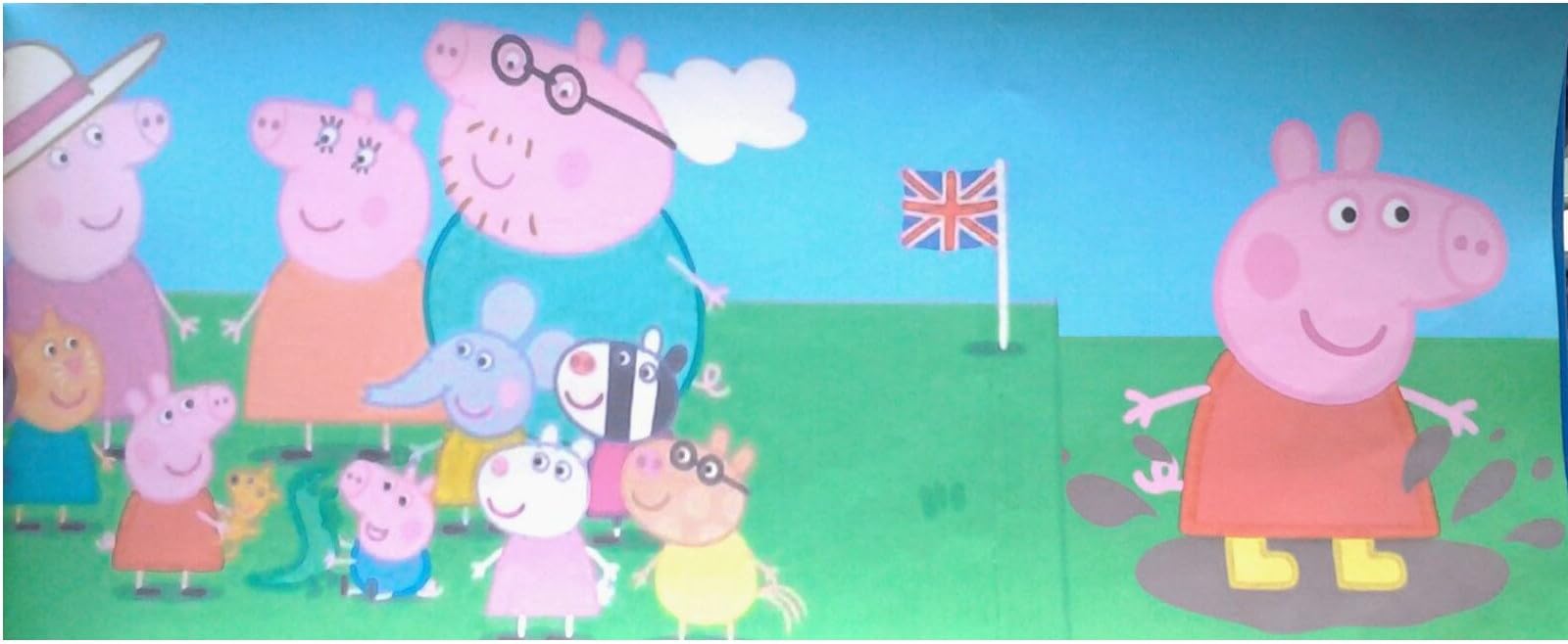 Brancaccio Wallpaper Border โ For Small Bedrooms Peppa Pig Pink โ Red โ Blue โ Green โ Orange and Yellow in Paper 3022