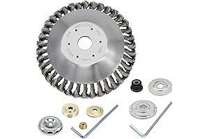 8 Inches Steel Wire Wheel Brush for Weed Trimmer, Premium Weed Brush...