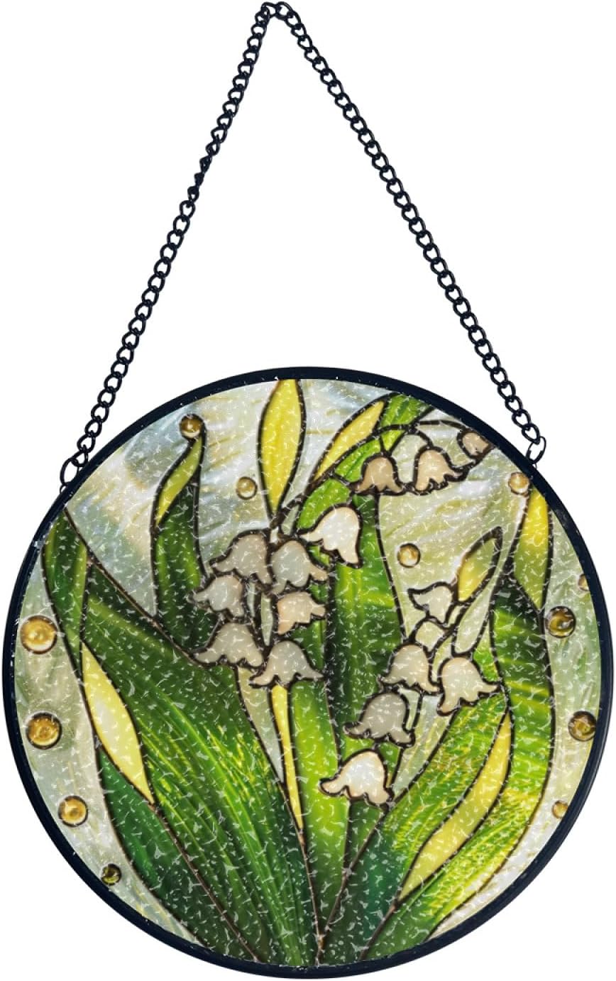 Stained Glass Window Hanging Tree of Life 11.8in Sun Catchers Panel for Indoor Decorative Display for Mom Wife Lovers Festive