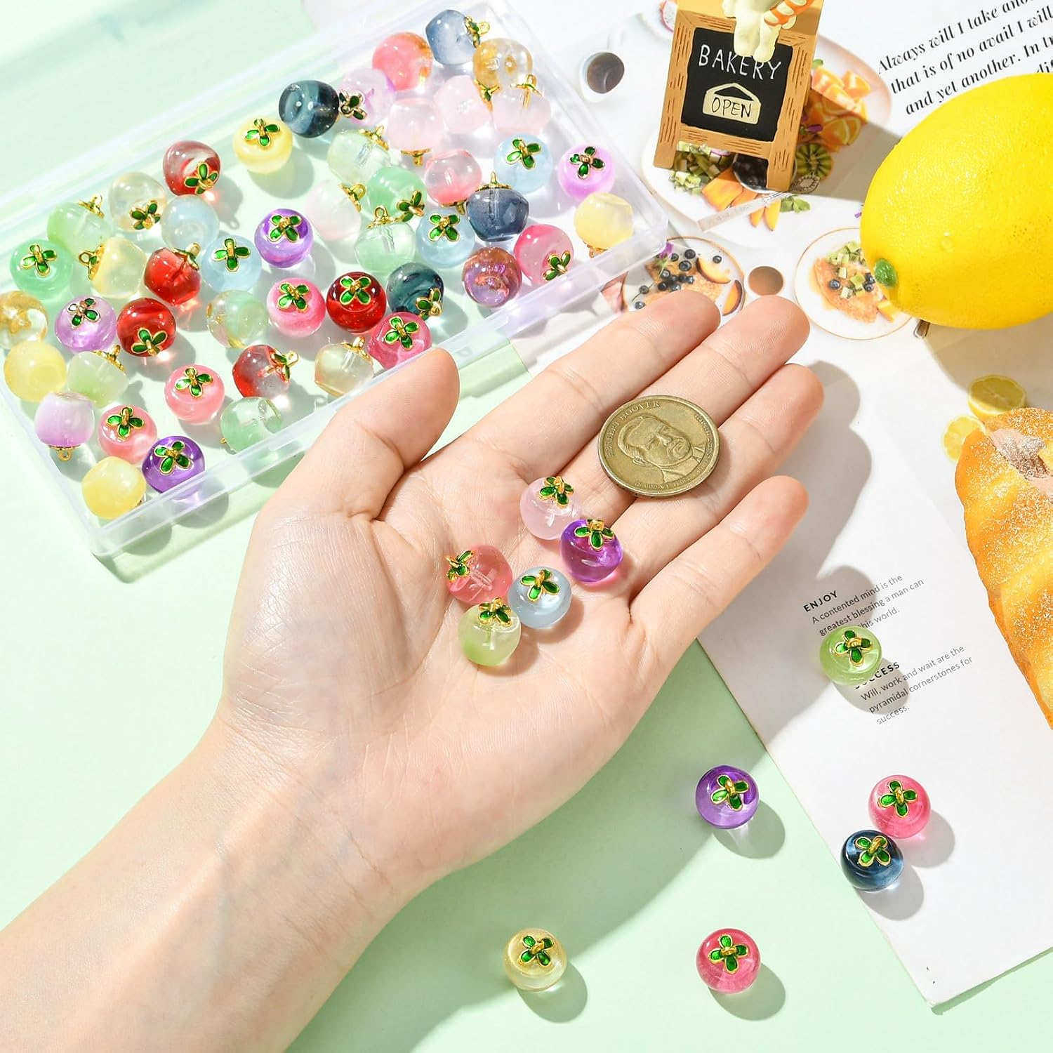 LiQunSweet Apple Shaped Charms 3D Fruit Apple Charms for DIY Jewelry Bracelet Necklace Earring Bag Keychain Phone Decor image 4