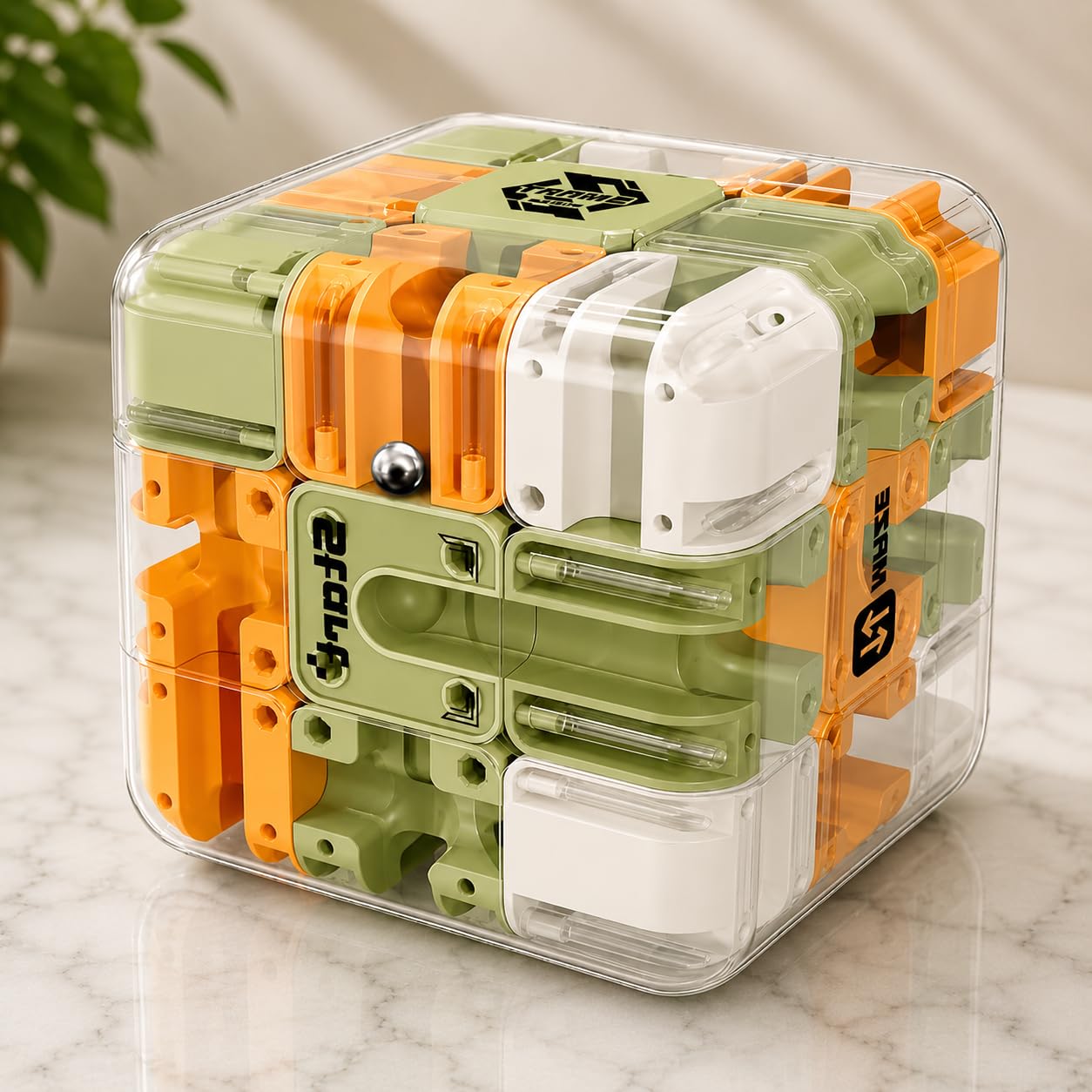 COVACURE 3D Maze Puzzle Cube with Metal Ball Inside, Transparent Handheld Marble Run Brain Teaser Game for Kids & Adults, Engaging Brain Teaser, Stress Relief Challenge (6 CM)-image-8