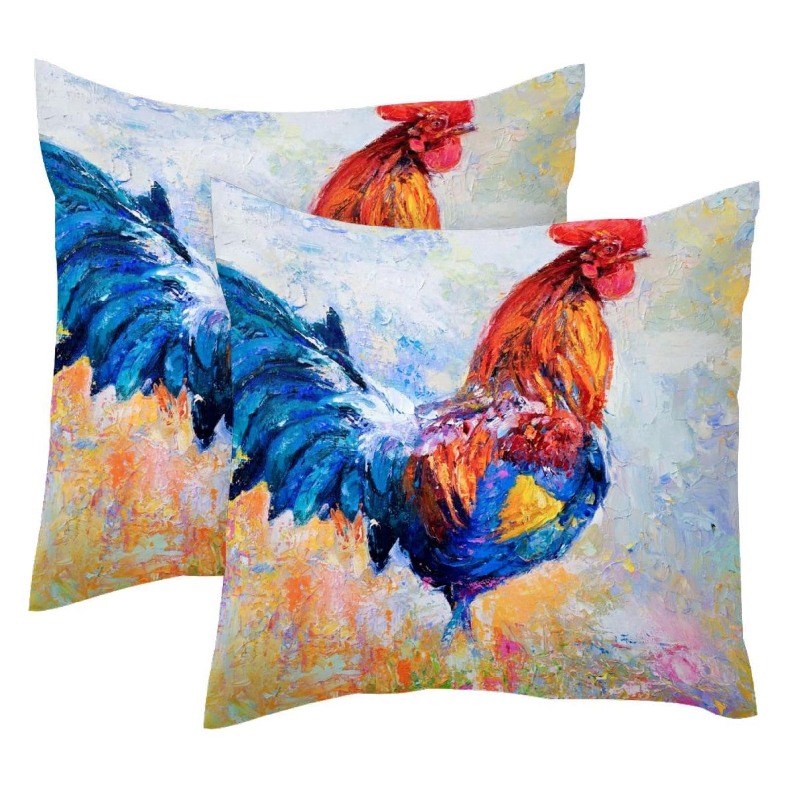 Housse de coussin velours 50x50 coq pour rénover un vieux canapé
