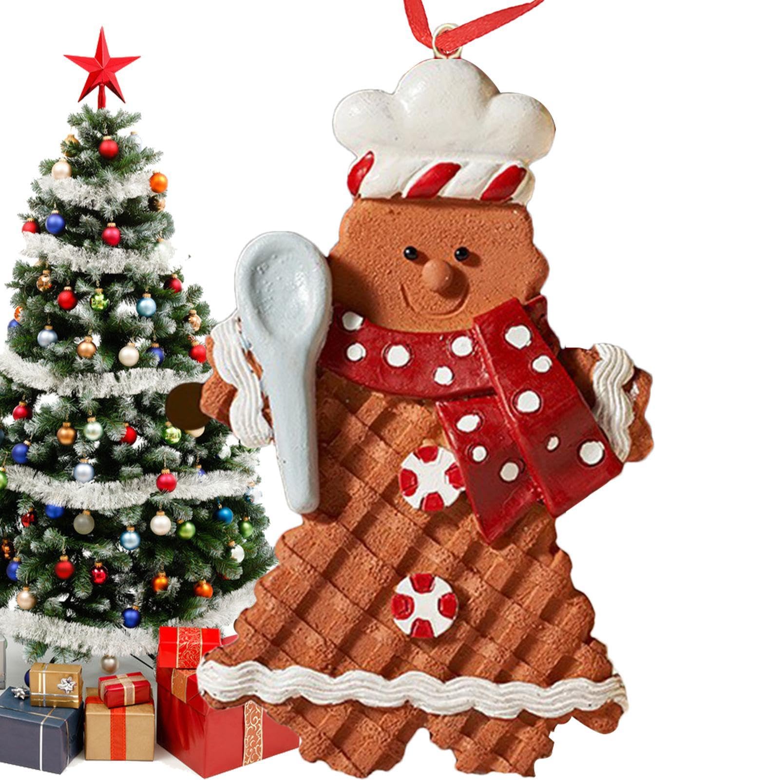 Adornos de hombre de jengibre, figuras de árbol de Navidad, adornos de árbol de resina, bonita decoración de Navidad, decoración de balcón de vacaciones, decoración de árbol de jengibre, decoración de