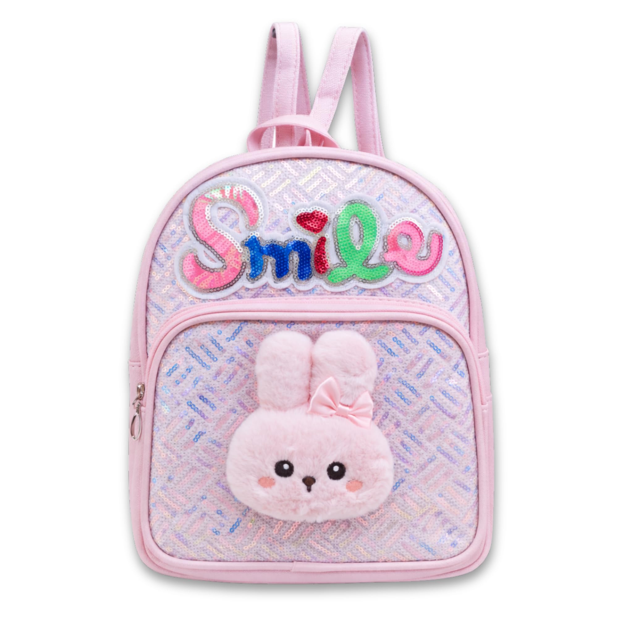 Girls Mermaid Glitter Backpack with Wings | Rainbow, Heart & Star Design | Cute Plush Bunny Bag for Girls | Lightweight Quilted Mini Backpack with Adjustable Straps for Travel & Daily Use (2–12 Years)-image-8