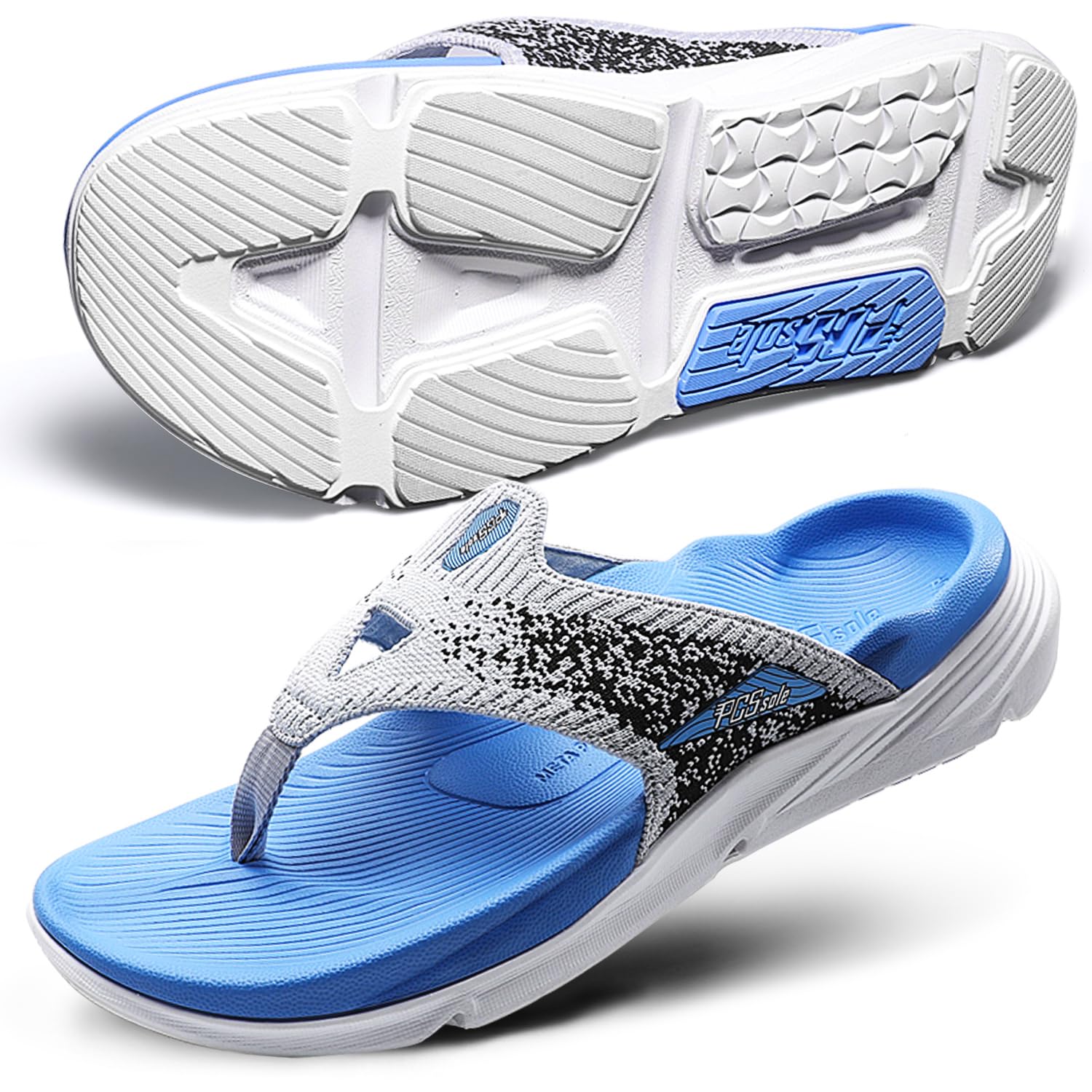 PCSsole Zehentrenner für Männer, Orthopädische Sandalen mit starker Fußgewölbeunterstützung, Weiche Polsterung & Gummisohle, Effektive Schmerzlinderung bei Plantarfasziitis, Plattfuß & Fersenschmerz