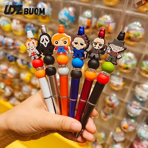 Miniatura 4 de 11 bolígrafos de rol de película de terror, novedosos bolígrafos de terror espeluznantes de Halloween para la escuela, suministros de oficina con