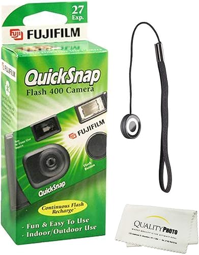 Fujifilm QuickSnap Flash 400 - Cámara desechable, 35mm, paño de microfibra