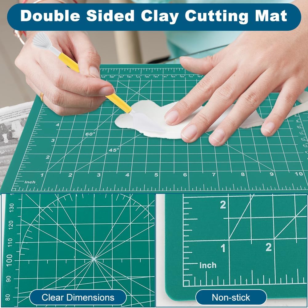 Polymer Clay Tools, Acrylic Roller Pin, Clay Sculpting Tools for Ceramic Craft, Rectangle Sheet Press Board Wire Texture Set Needle Detail Modelling Supplies(Size:26 Pcs)