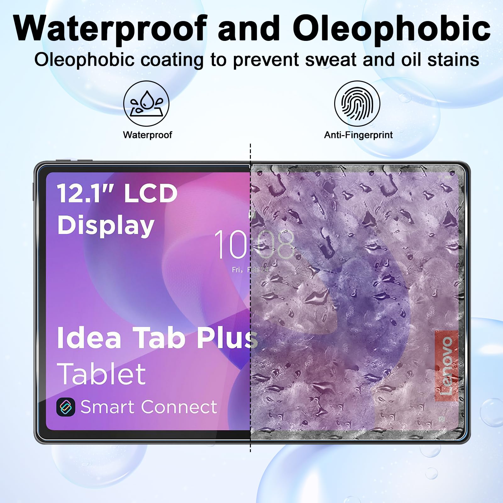 Pellicola Protettiva Lenovo Idea Tab Plus 12.1 Pollici Vetro Temperato 9H Anti Graffio 2 Pezzi