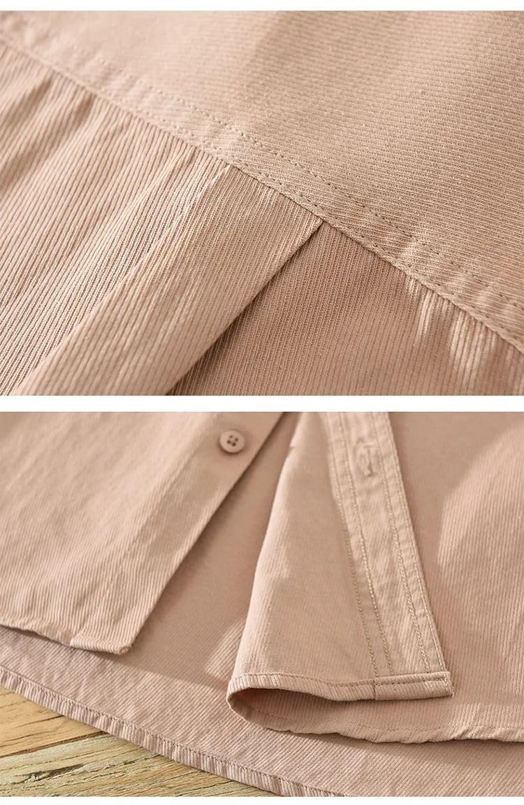Camicetta Leggera da Uomo con Tasca applicata e Ricamo, Top Casual da Lavoro Estivo