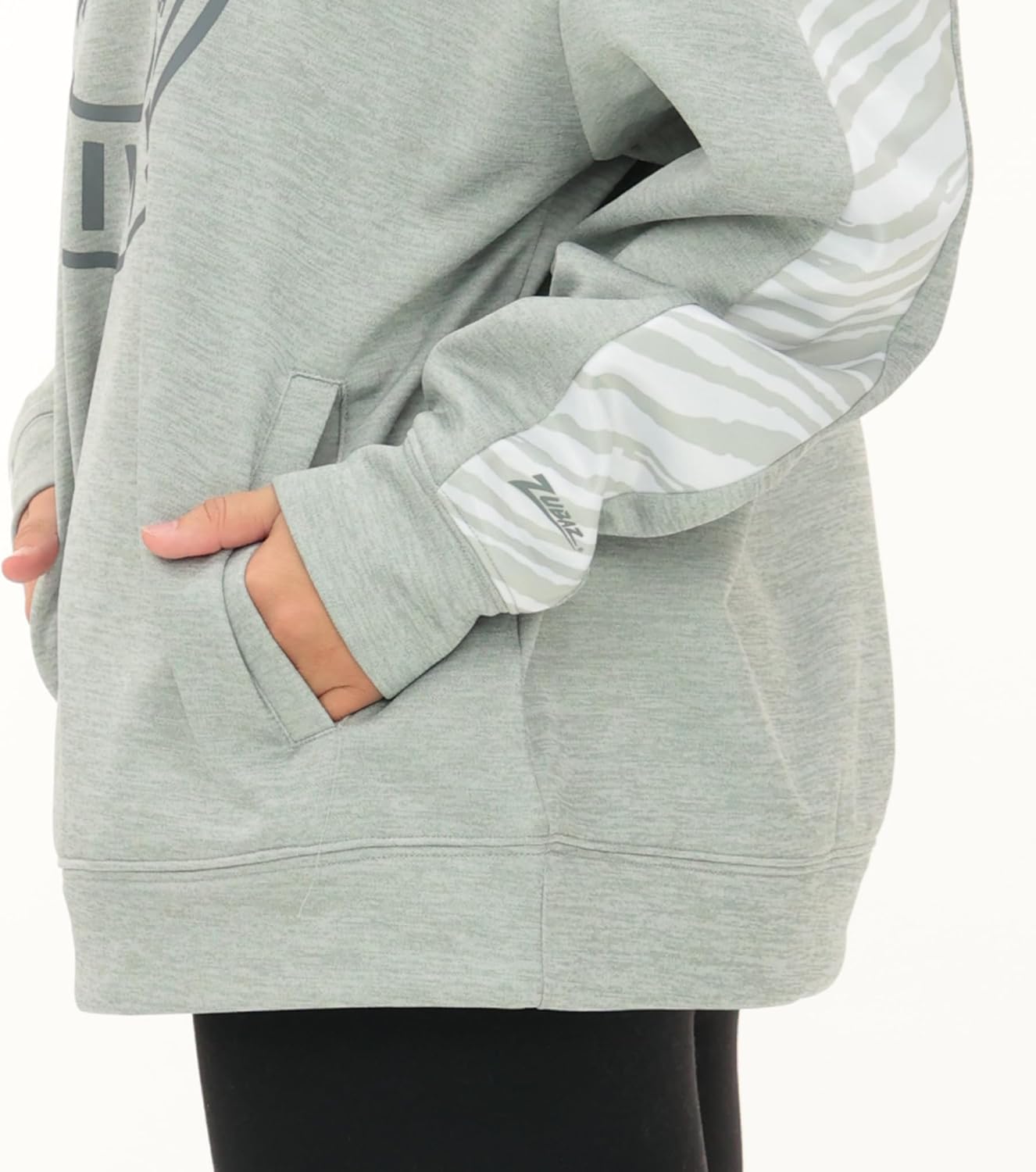 Zubaz NFL Teams Women's Graphic Long Sleeve Crewneck Sweatshirts with Zebra Sleeves Accents (X-Small - 3X-Large) - Image 3