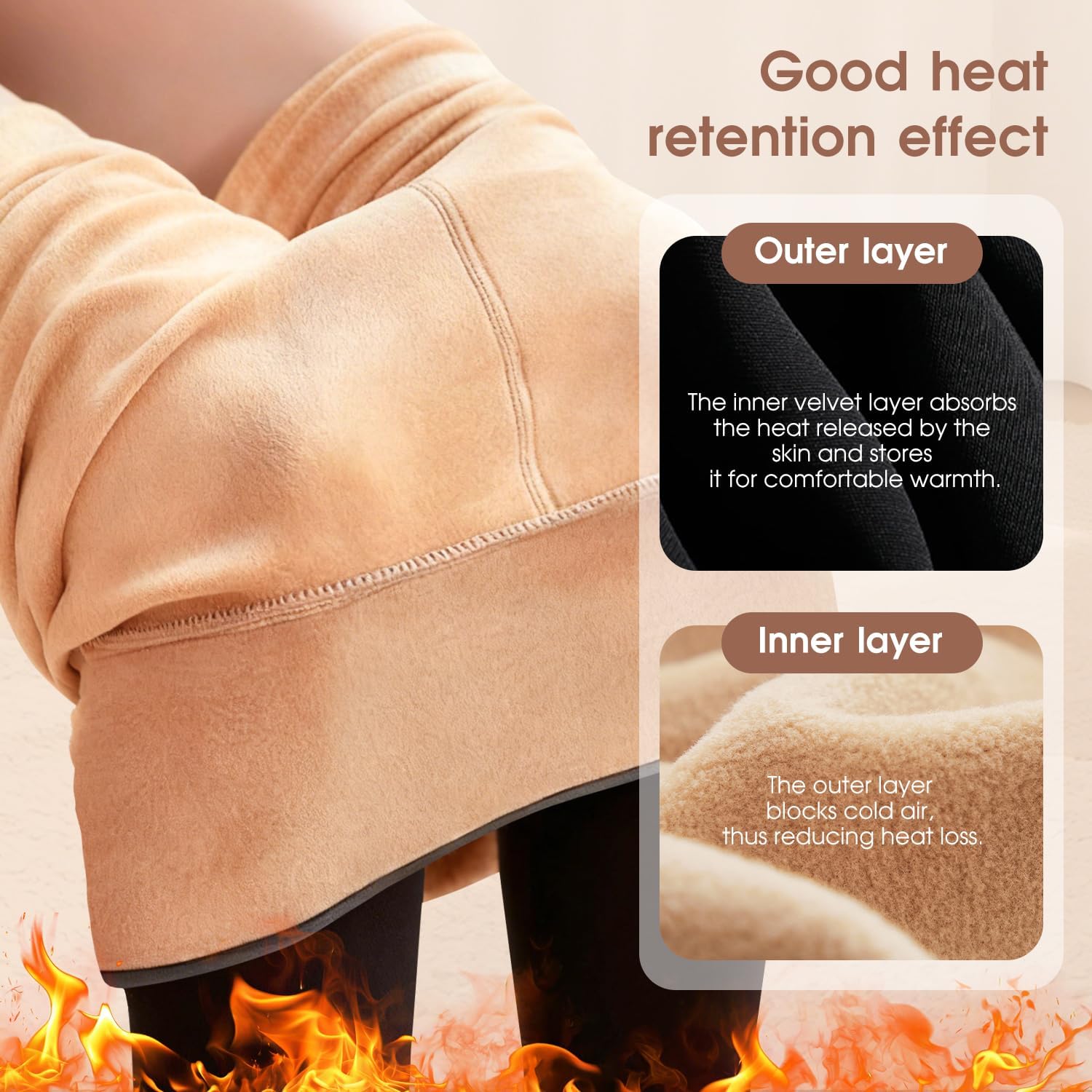 Fleece Lined Leggings Women Comfort Fleece Lined Tights Thermal Legging for Womens High Waist Warm Tights for Women - Image 4