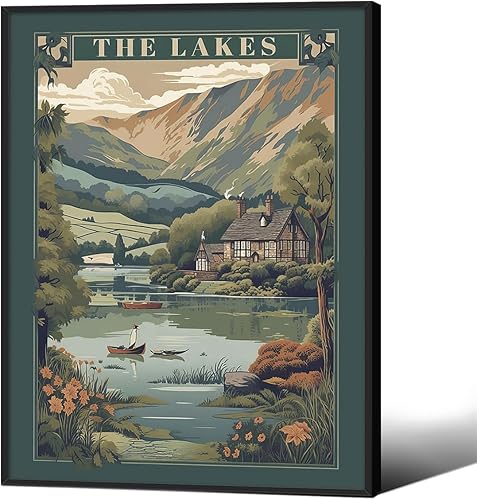 Miniatura 8 de Jefuzh Arte de pared de paisaje de naturaleza otoñal, póster de paisaje de árbol de bosque de otoño, hojas de arce retro, pintura al óleo, Vintage