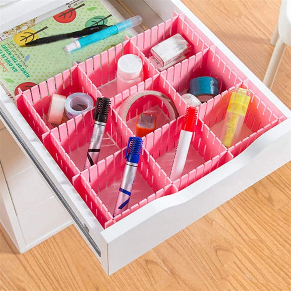 Divisori regolabili per cassetti, organizer per cucina, cassettiera, camera da letto, bagno, 32 pezzi