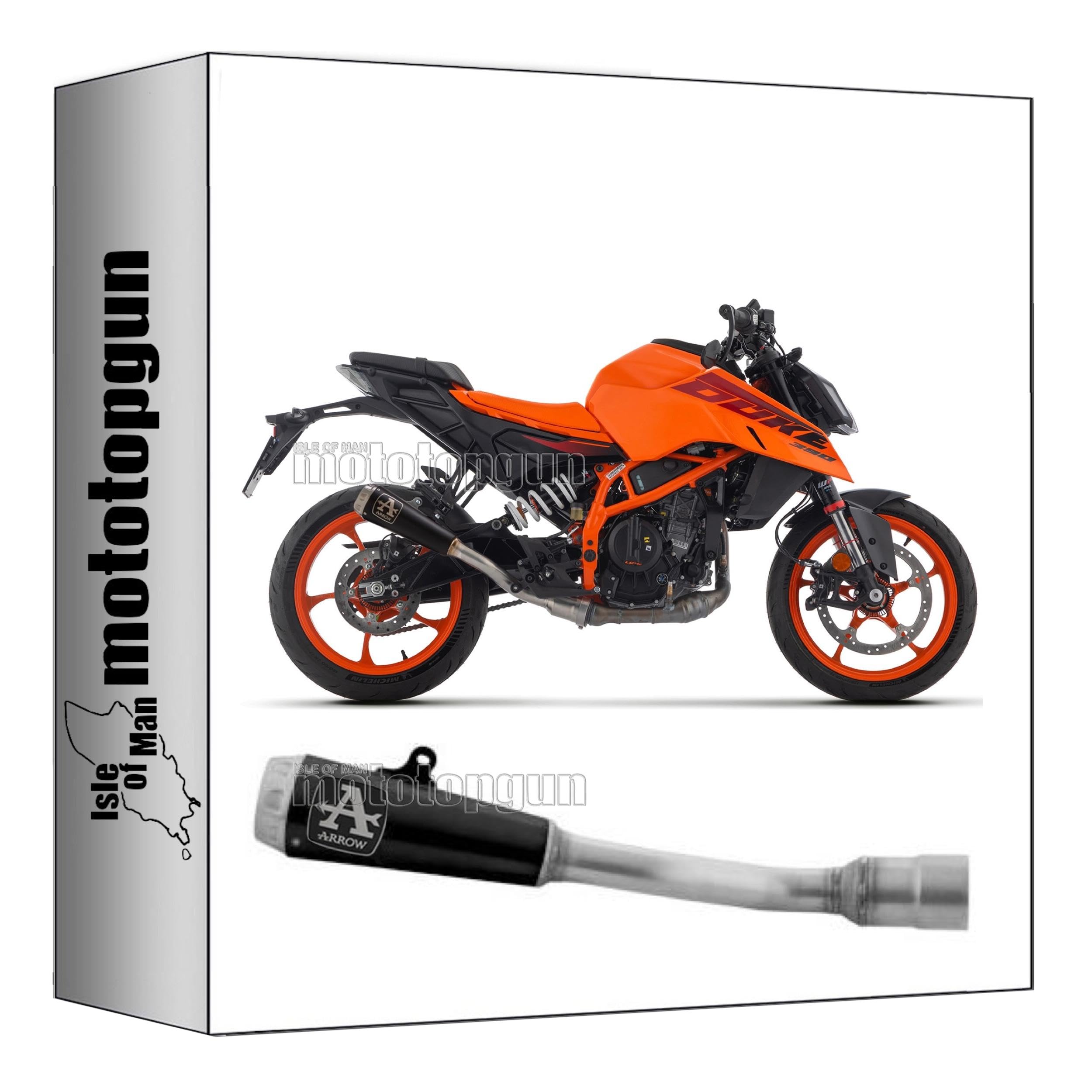 scarico omologato arrow pro-race in nichrom nero compatibile con ktm duke 390 2024 mototopgun 71972prn