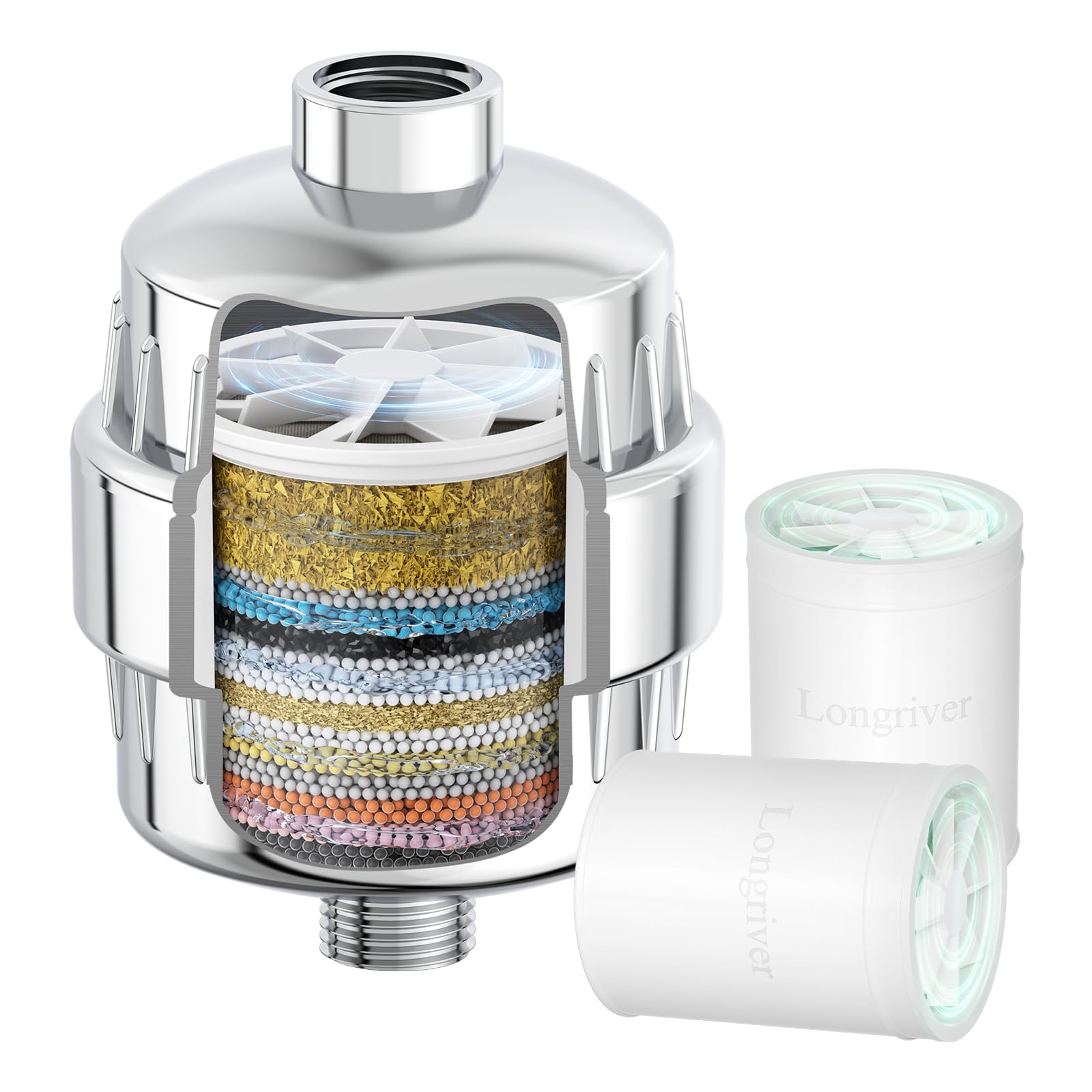 Longriver R7 Shower Filter with 2 Replacement Cartridges