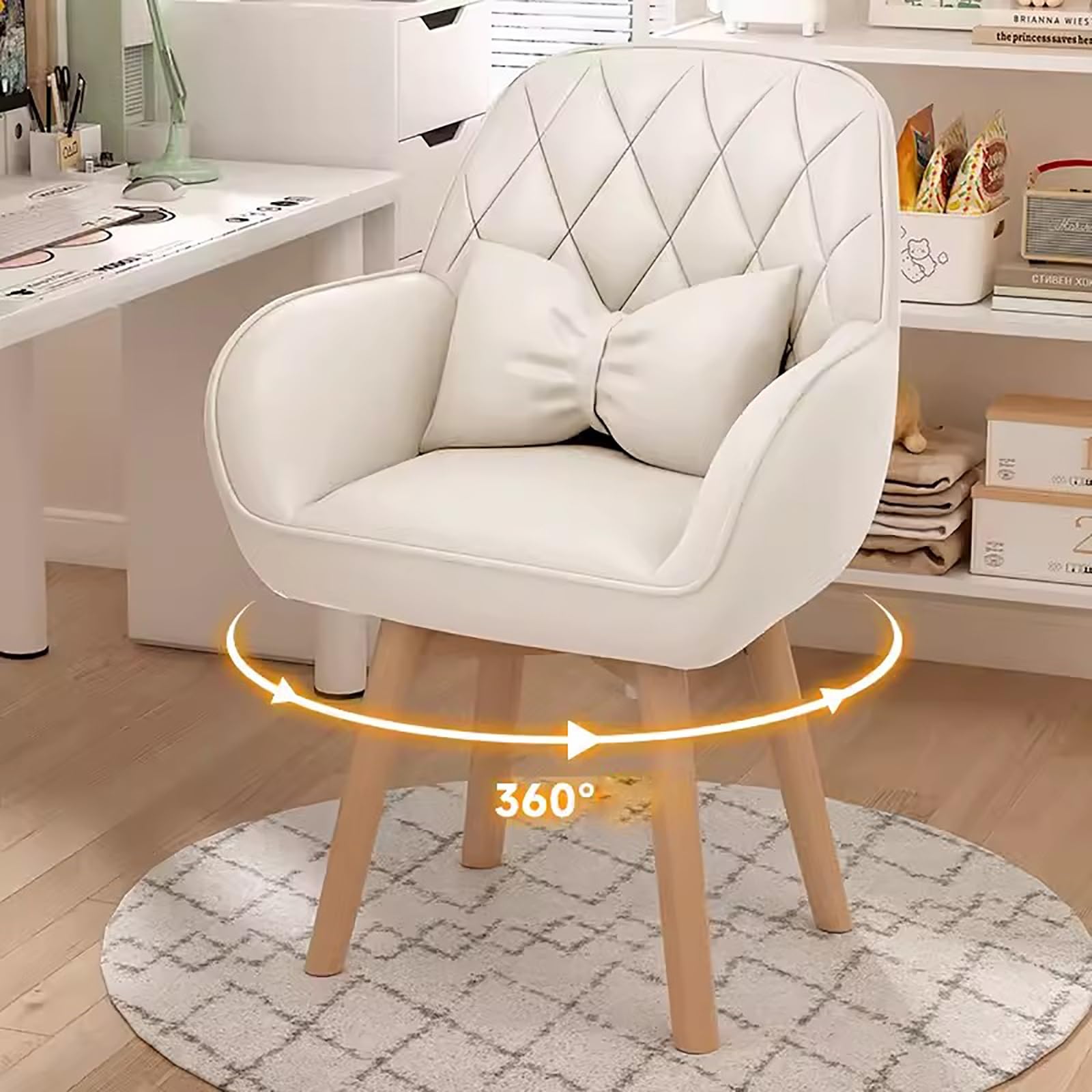 Chaise de maquillage pivotante idéale pour coiffeuse et bureau à la maison