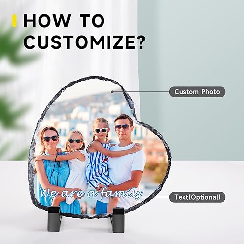 Miniatura 2 de Bohaluo Marco de fotos personalizado de pizarra de roca, foto personalizada de pizarra de roca, personalizado para cualquier imagen, imagen o regalo