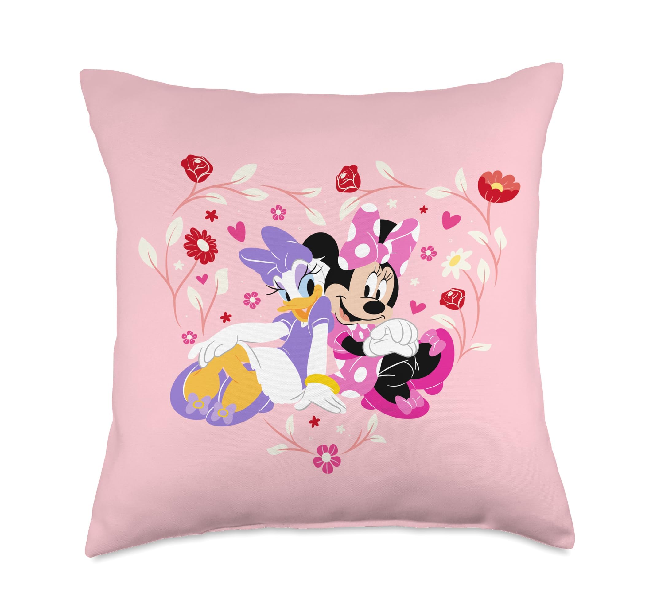 Coussin Disney Minnie and Daisy rose pour égayer une chambre triste