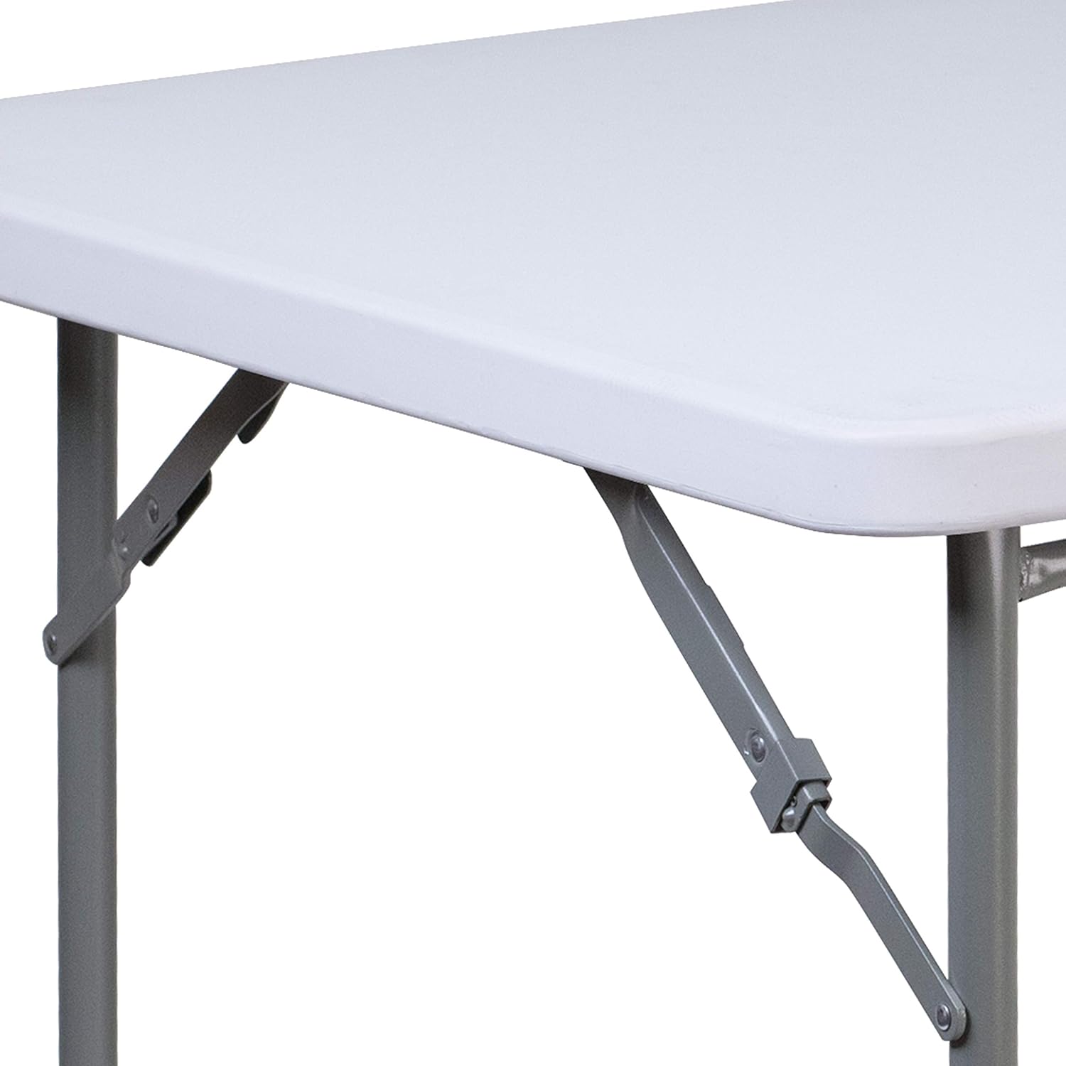 EMMA + OLIVER 2.81-Foot Square Granite White Plastic Folding Table - Card Table/Game Table