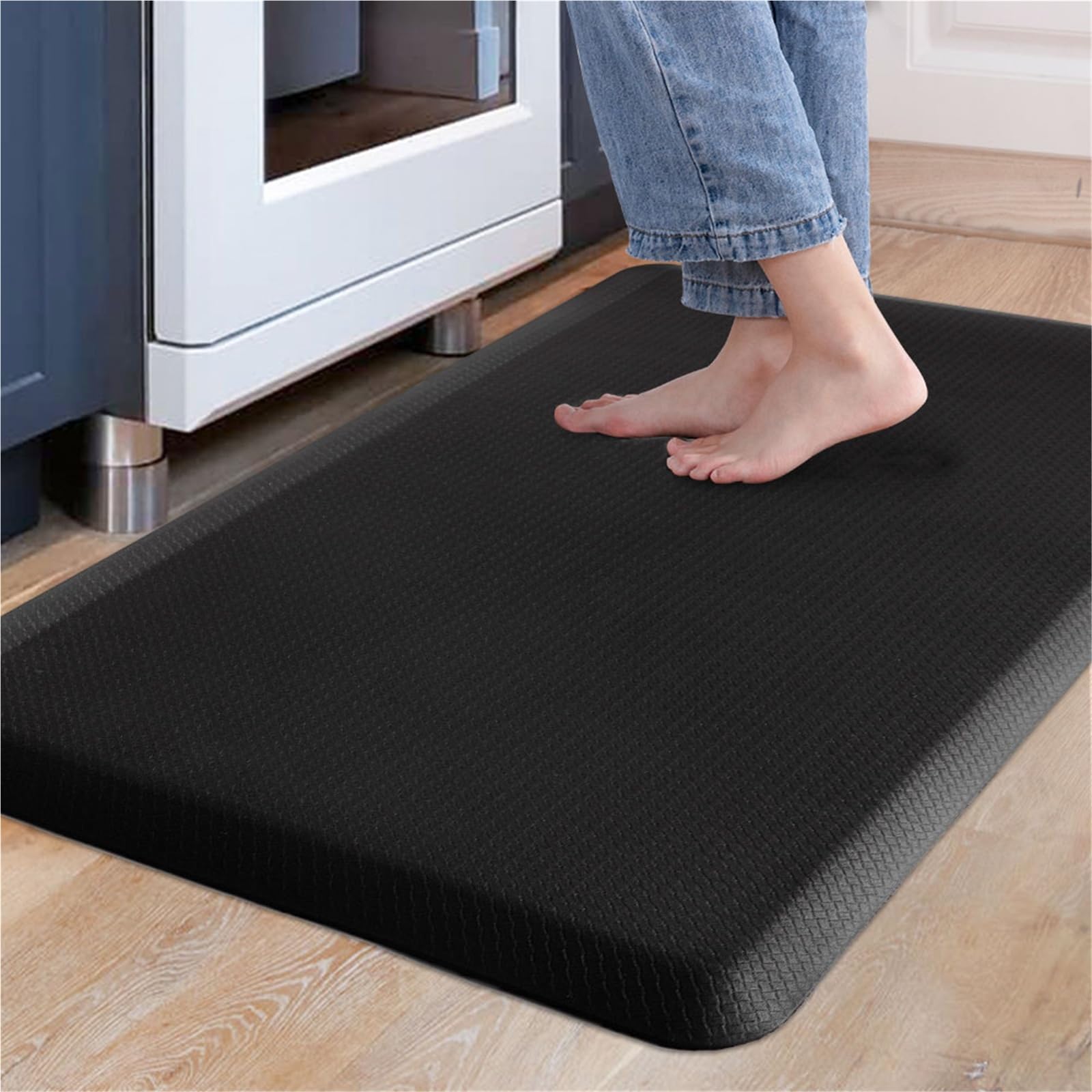 Tapis anti-fatigue en PVC imperméable antidérapant de cuisine, tapis de bureau ergonomique (44 x 152 cm)