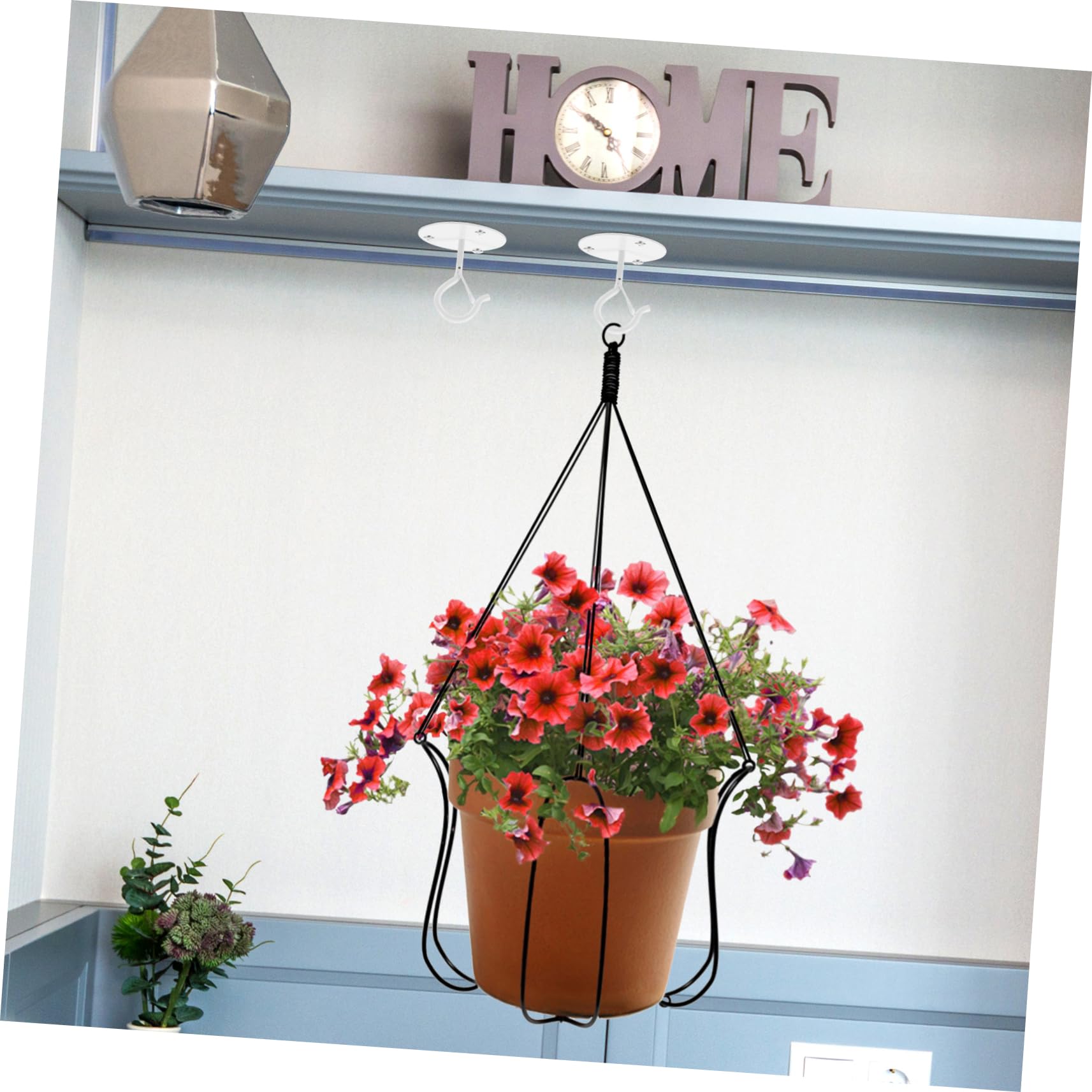 Kisangel 5 Ensembles Crochet Pour Plantes De Plafond Cintres Pour Plantes En Plein Air Crochets De Plafond Pour Suspensions Crochets De Jardinière Blanche Acier Carbone 2 Pièces * 5