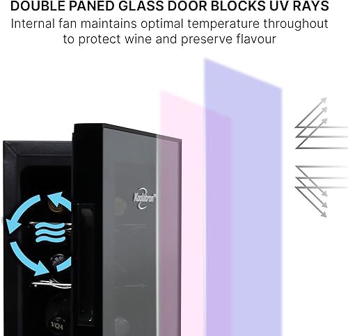 Miniatura 6 de Koolatron WC12DZ, enfriador termoeléctrico de doble zona, capacidad de 12 botellas con controles digitales de temperatura, bodega de vino con