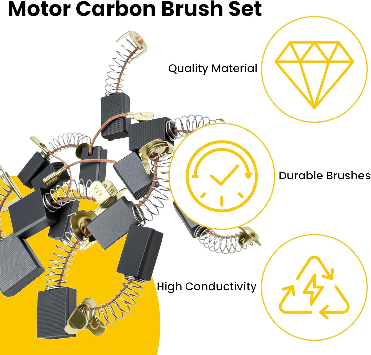 120Pcs 12 Different Sizes Electric Motor Carbon Brushes, Essential Repair Kit Angle Grinders, Circular Saws & Electric Hammer Drills