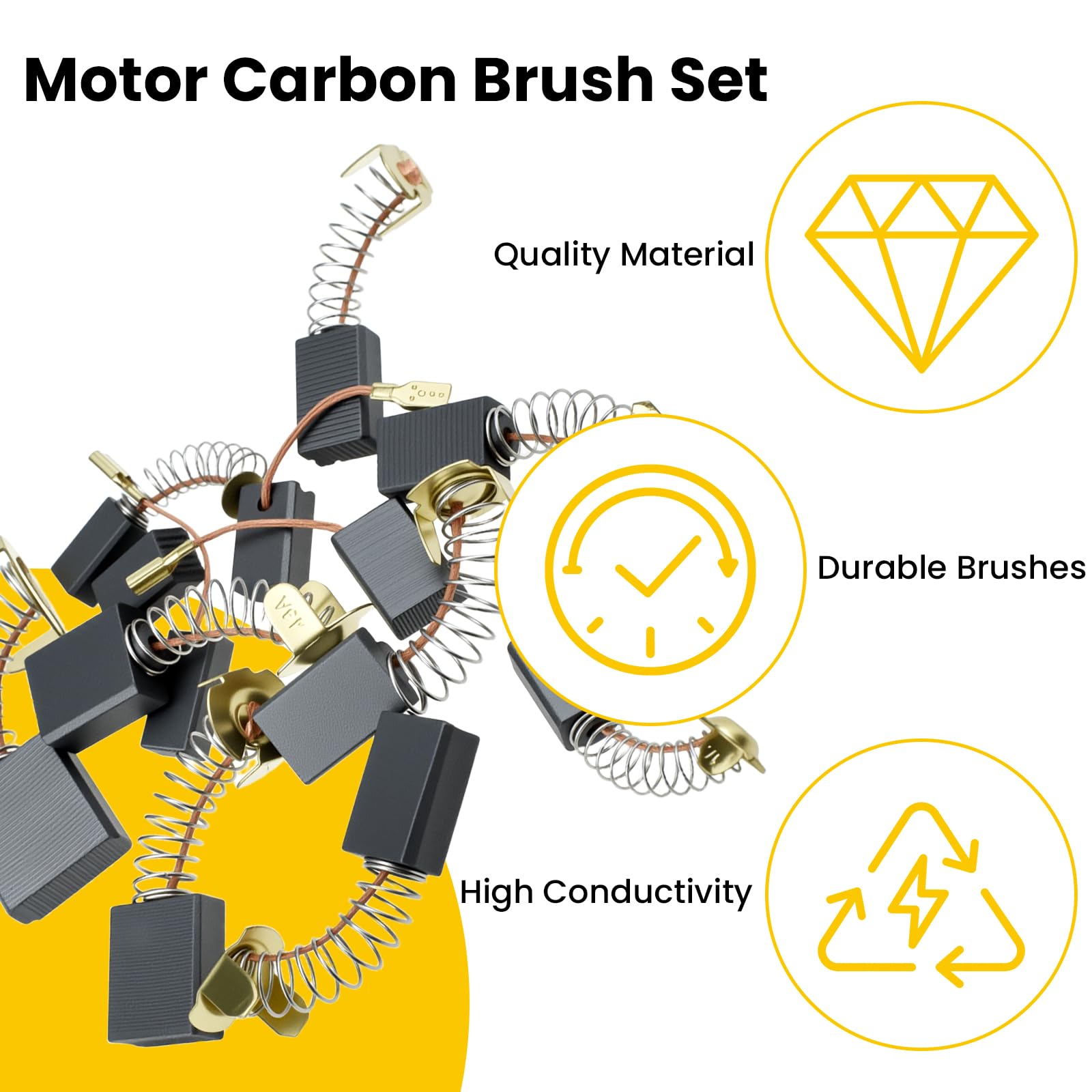 120 cepillos de carbono para motor eléctrico de 12 tamaños diferentes | Kit de reparación esencial amoladoras angulares, sierras circulares y taladros martillos eléctricos