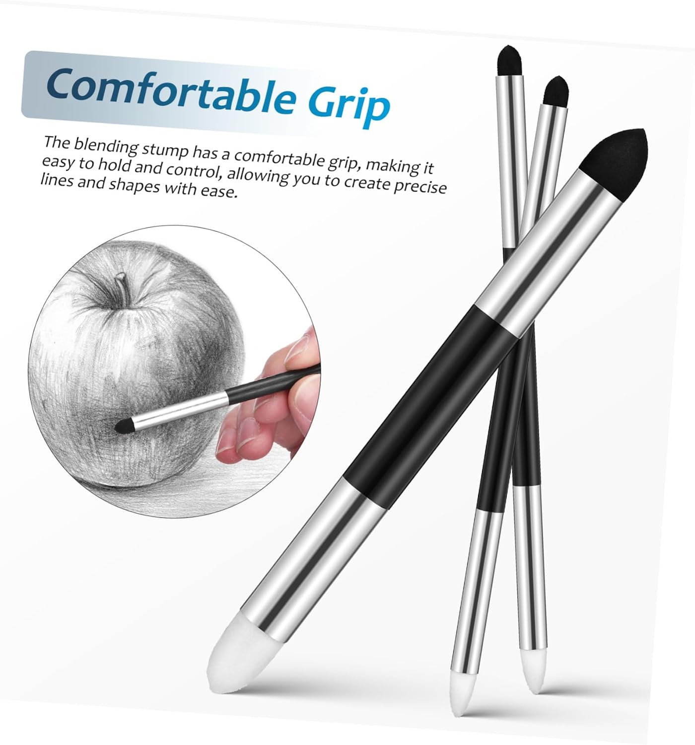 OFFIGAM 6Pcs Blending Stumps Dual Tip Art Drawing Supplies for Sketching Comfortable Grip and Use for Artists and Beginners to Create Vivid Paintings