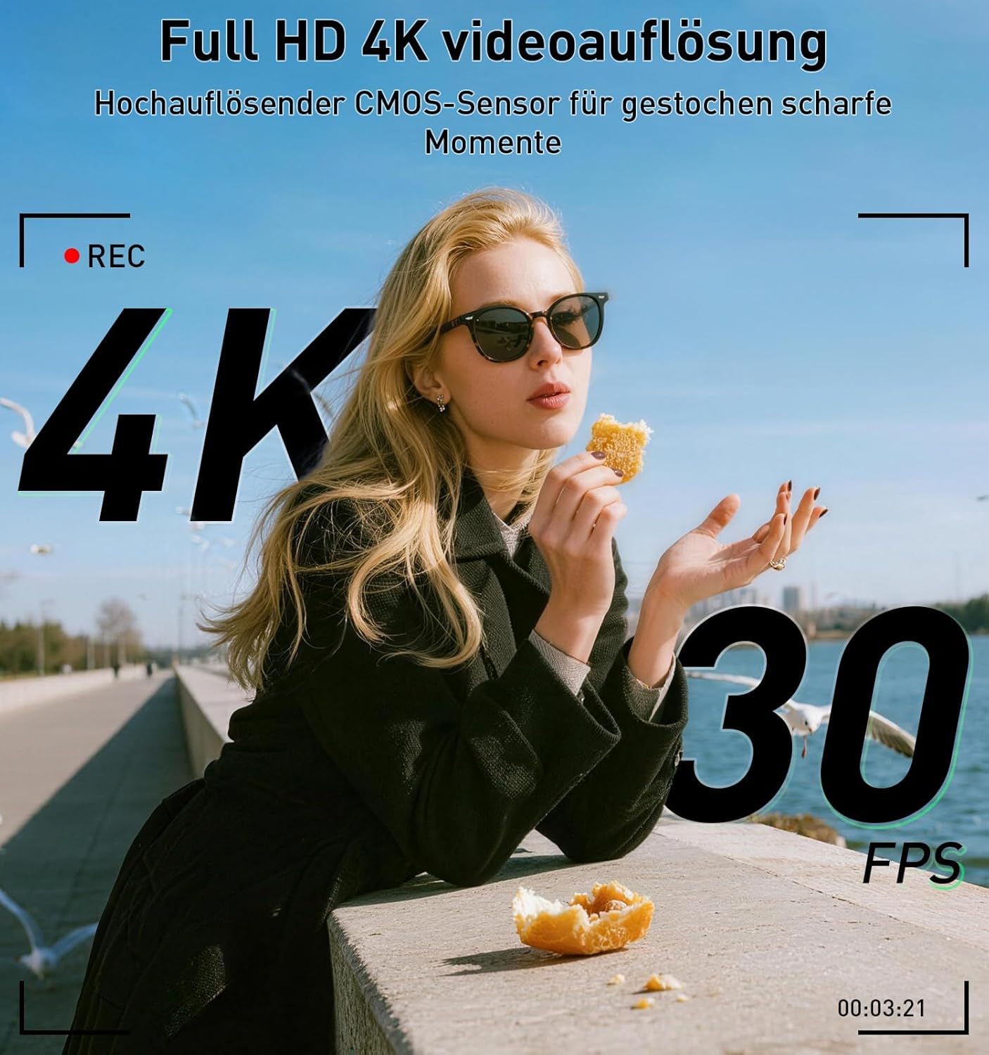 4K Digital Camera, 44MP FHD Compact Camera with Auto Focus, 16X Digital Zoom, 2.8 Inch LCD Screen, Portable Mini Camera with 64GB Card & 2 Batteries for Beginners Teens