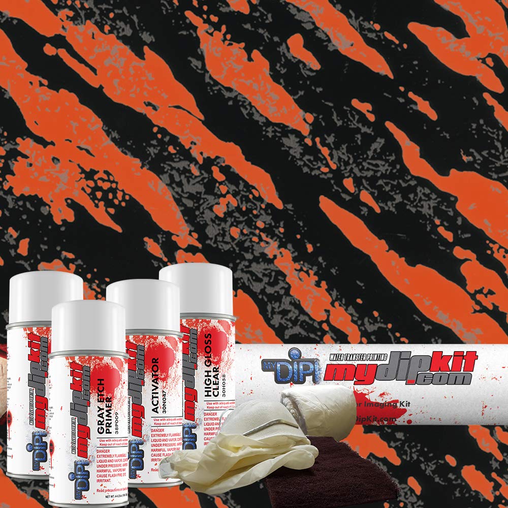 MyDipKitBright Orange Marble Splash Hydrographics Kit MS-006 - My Dip Kit
