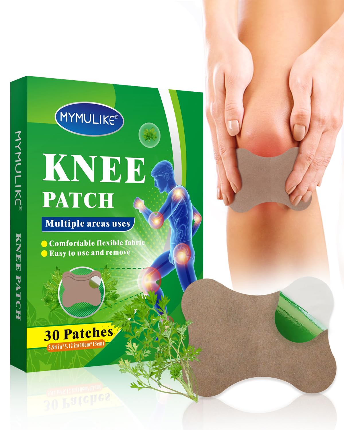 Knee Pain Relief Patches 48 Pcs - Self-Warming Moxibustion Heat Patch For Joint Pain - Neck