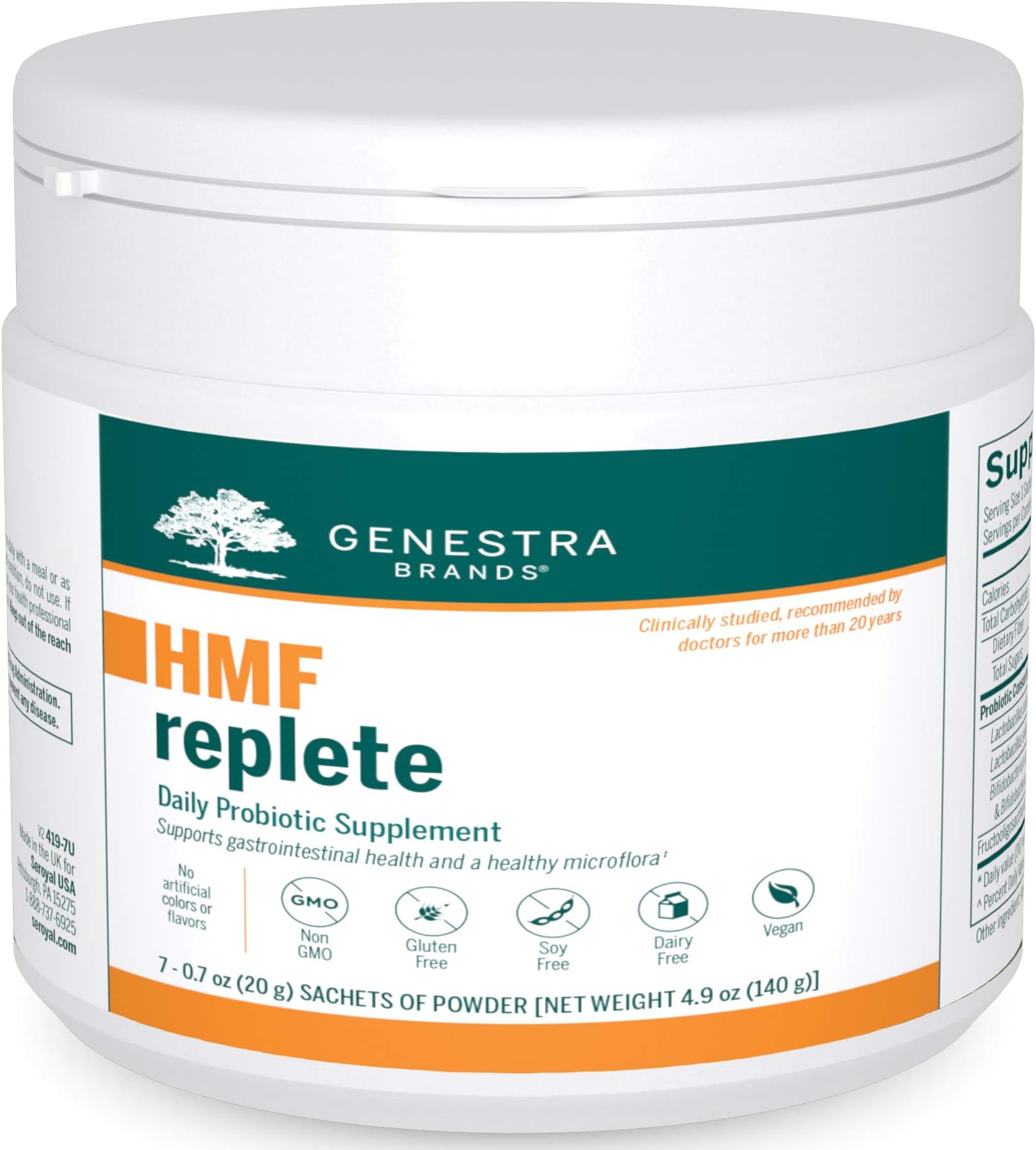 Genestra Brands HMF Replete | Probiotic Formula to Support Healthy Gut Flora | 7 Sachets