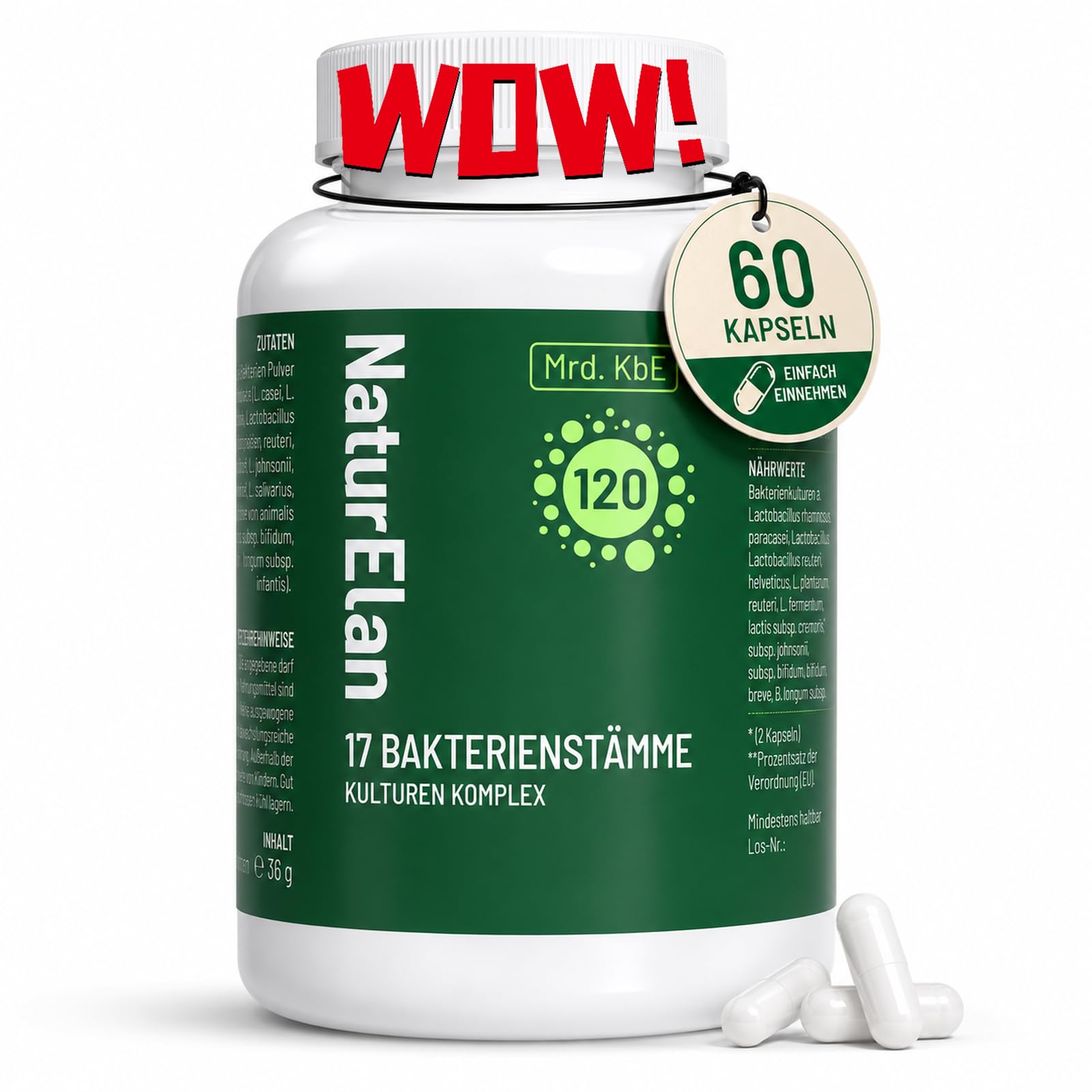 NaturElan Kulturen-Komplex Plus mit 120 Mrd. KBE | 17 Bakterienstämme