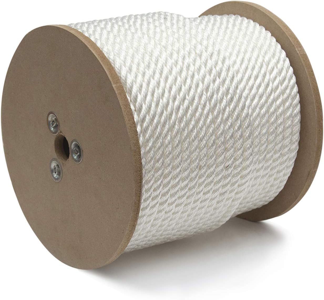 KingCord 644541 Nylon Twisted Rope Reel 1/2" x 250', White