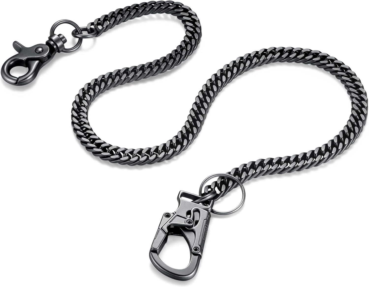 Ahiller Wallet Chain for Pants,Fancy Stainless Steel Key Chains with Double Locking Mechanism Carabiner Clip for Men Women