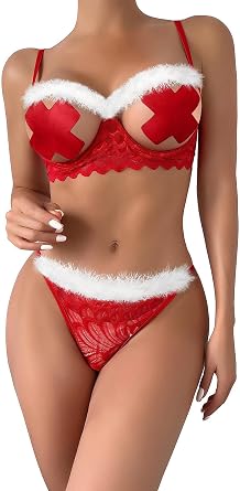 Lilosy Sexy Underwire Floral Lace Sheer Lingerie Set for Women See Through Bra and Panty 2 Piece