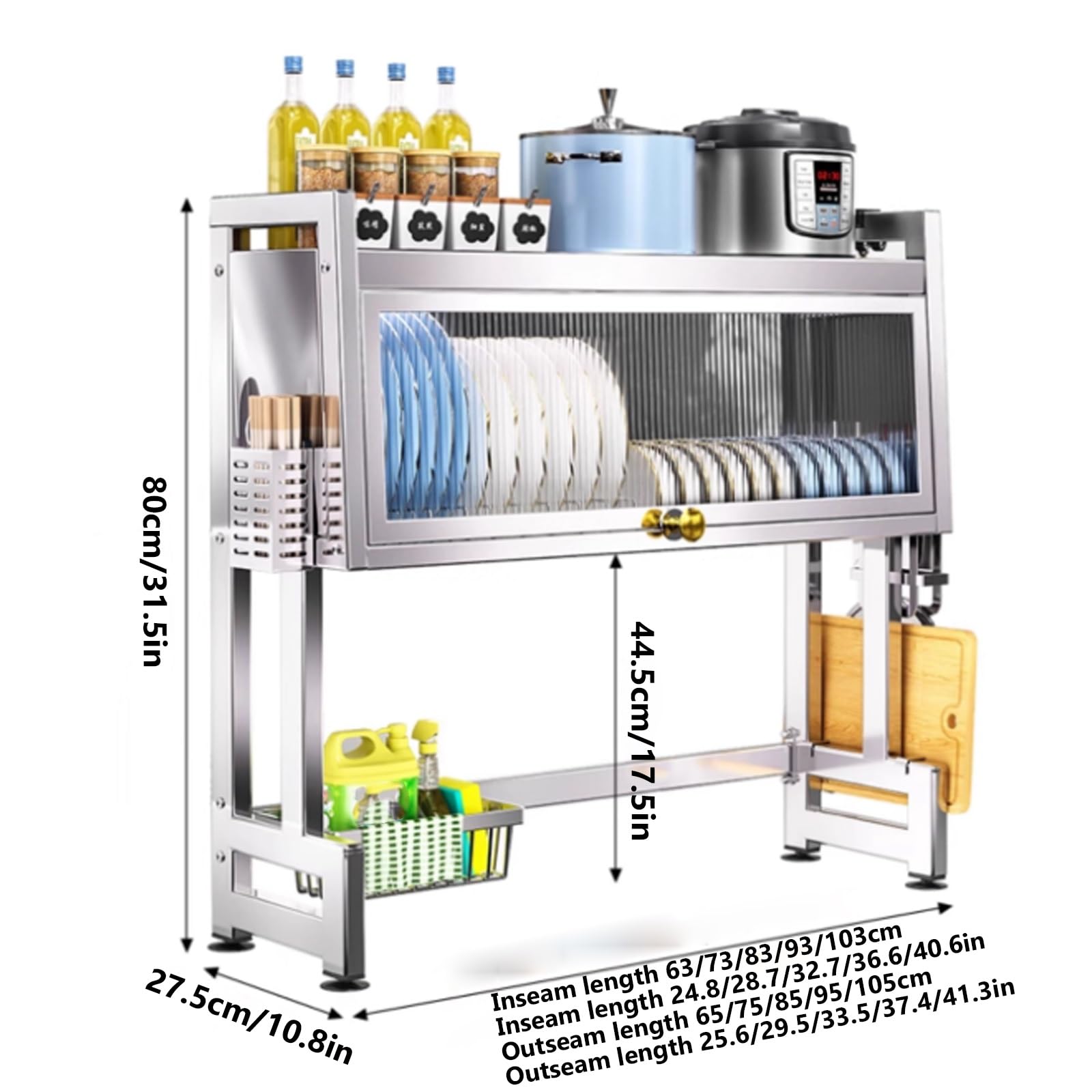 Égouttoir à vaisselle en Acier inoxydable 304, étagère de Cuisine à Poser au-Dessus de l'évier, égouttoir multifonctionnel Anti-poussière, Rangement pour Placard, égouttoir à vai