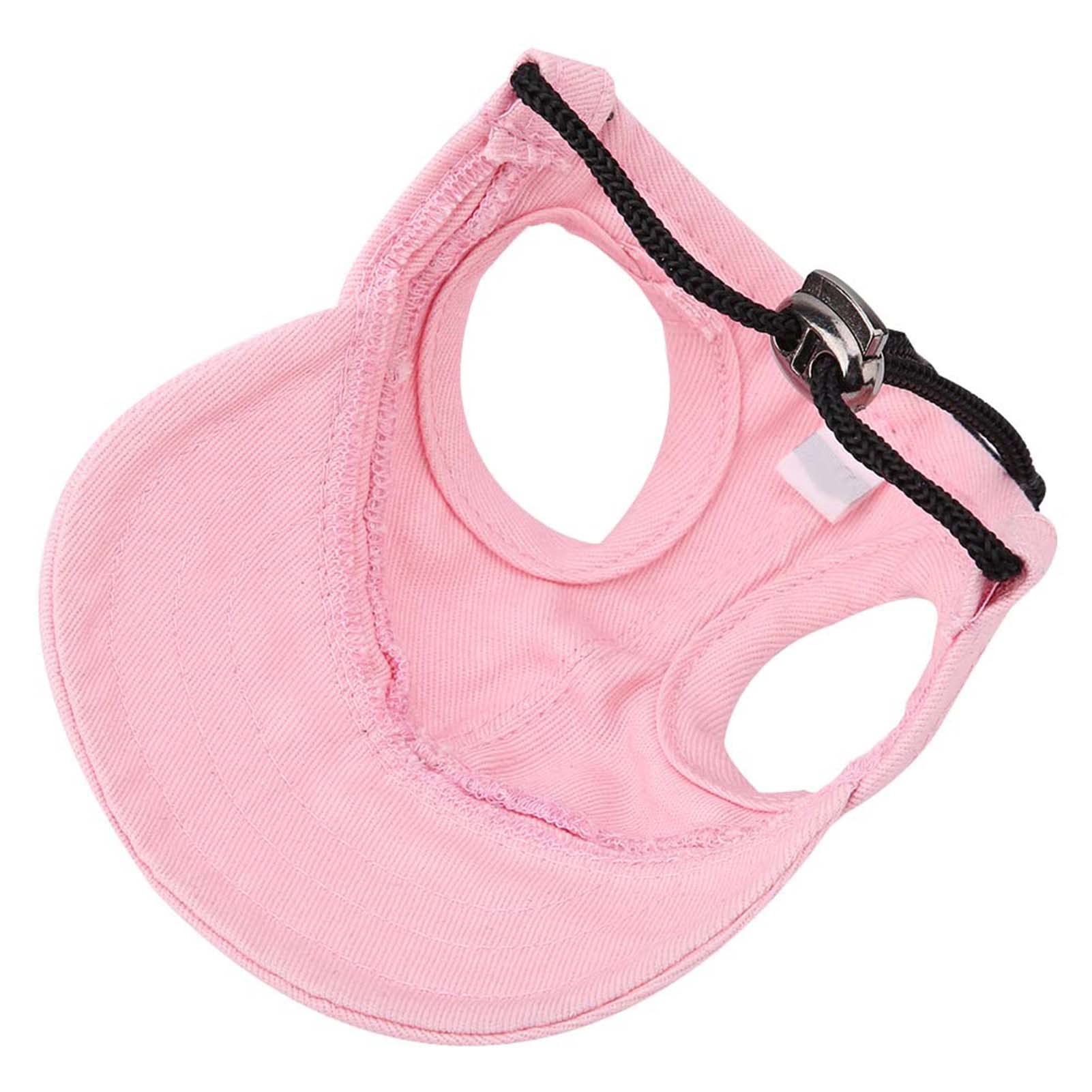 Casquette Baseball pour Petit Chien Réglable, Chapeau de Soleil d'Été avec Trous pour Oreilles, Chapeau de Voyage pour Chats et Chiens, Rose, Taille M